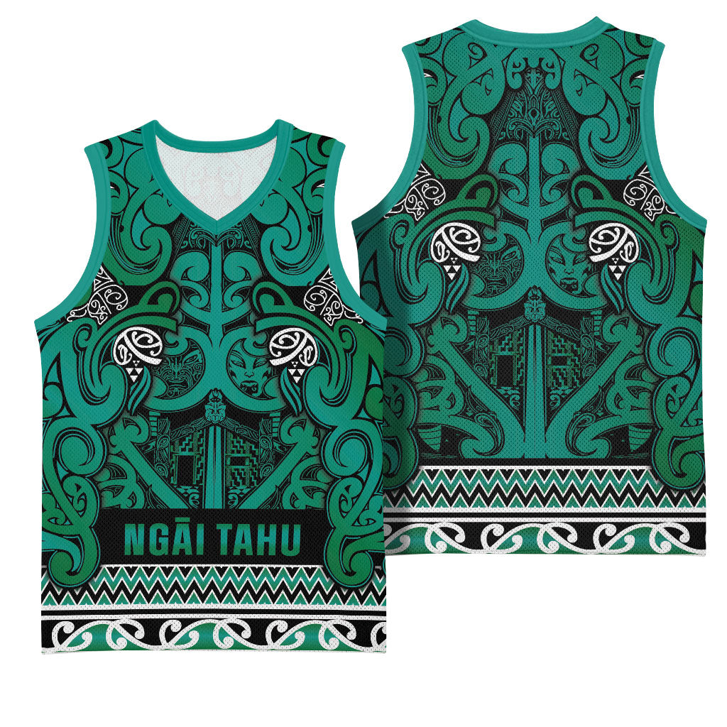 Aotearoa Iwi Ngai Tahu Basketball Jersey Maori Wharenui House Tribal Pattern