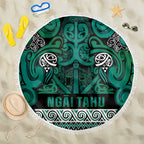 Aotearoa Iwi Ngai Tahu Beach Blanket Maori Wharenui House Tribal Pattern