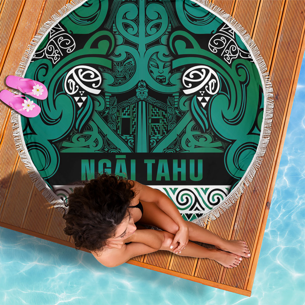 Aotearoa Iwi Ngai Tahu Beach Blanket Maori Wharenui House Tribal Pattern