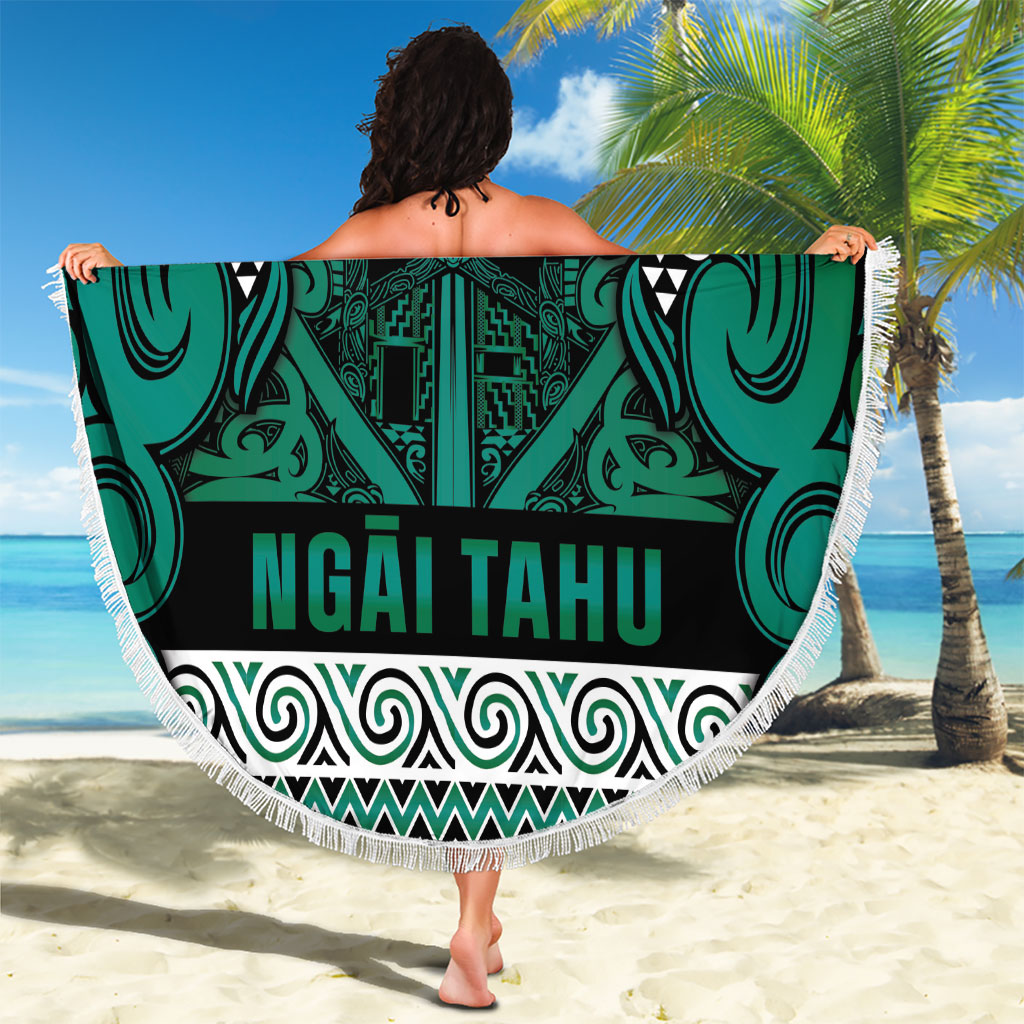 Aotearoa Iwi Ngai Tahu Beach Blanket Maori Wharenui House Tribal Pattern
