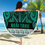 Aotearoa Iwi Ngai Tahu Beach Blanket Maori Wharenui House Tribal Pattern