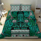Aotearoa Iwi Ngai Tahu Bedding Set Maori Wharenui House Tribal Pattern