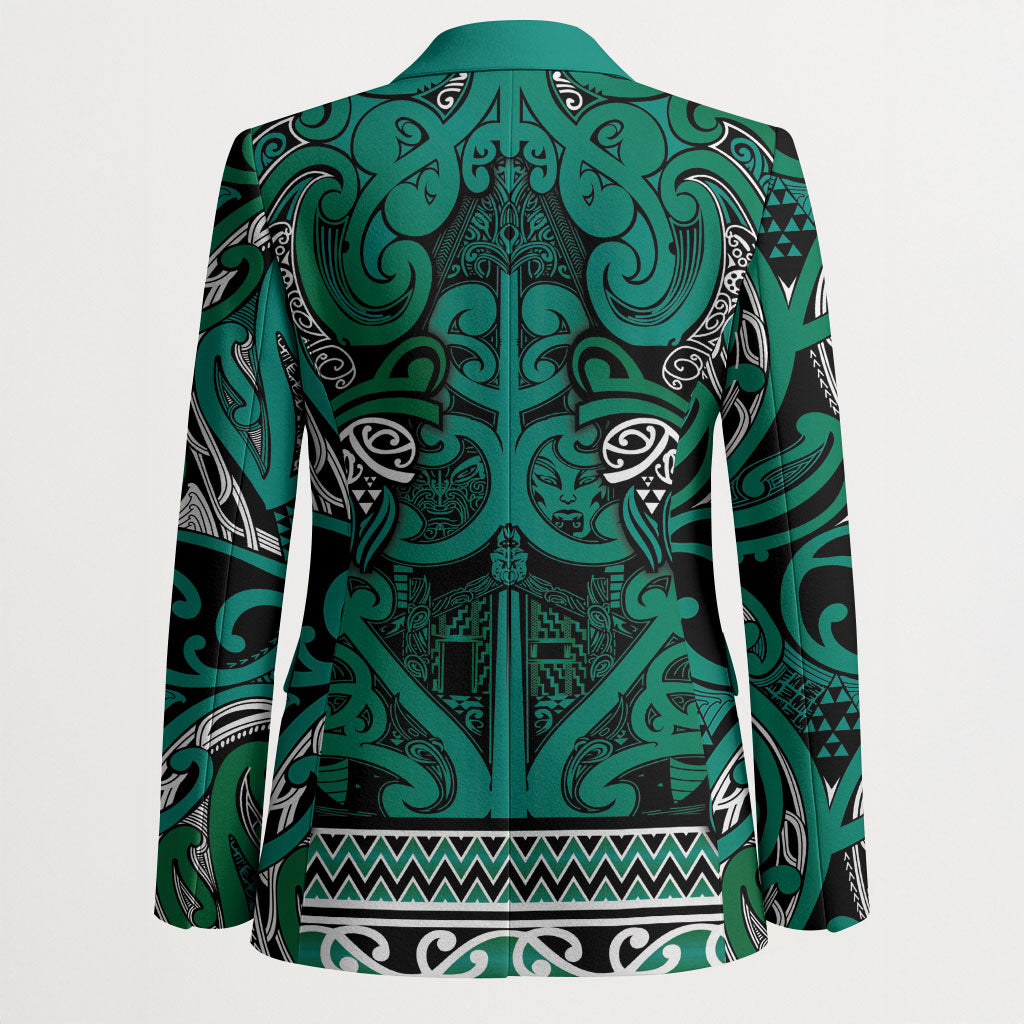 Aotearoa Iwi Ngai Tahu Blazer Maori Wharenui House Tribal Pattern
