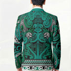 Aotearoa Iwi Ngai Tahu Blazer Maori Wharenui House Tribal Pattern