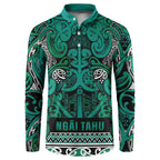 Aotearoa Iwi Ngai Tahu Button Sweatshirt Maori Wharenui House Tribal Pattern