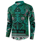 Aotearoa Iwi Ngai Tahu Button Sweatshirt Maori Wharenui House Tribal Pattern