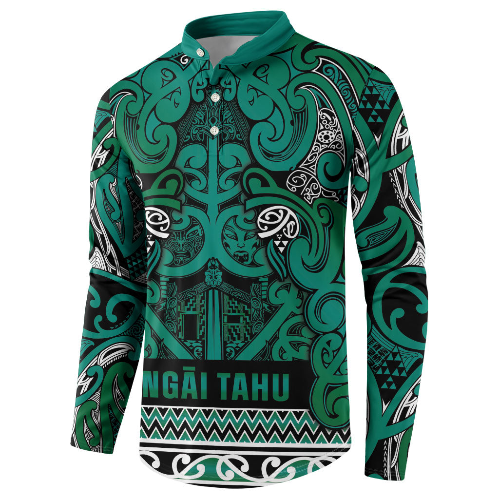 Aotearoa Iwi Ngai Tahu Button Sweatshirt Maori Wharenui House Tribal Pattern