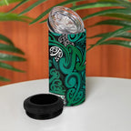 Aotearoa Iwi Ngai Tahu 4 in 1 Can Cooler Tumbler Maori Wharenui House Tribal Pattern