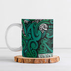 Aotearoa Iwi Ngai Tahu Ceramic Mug Maori Wharenui House Tribal Pattern