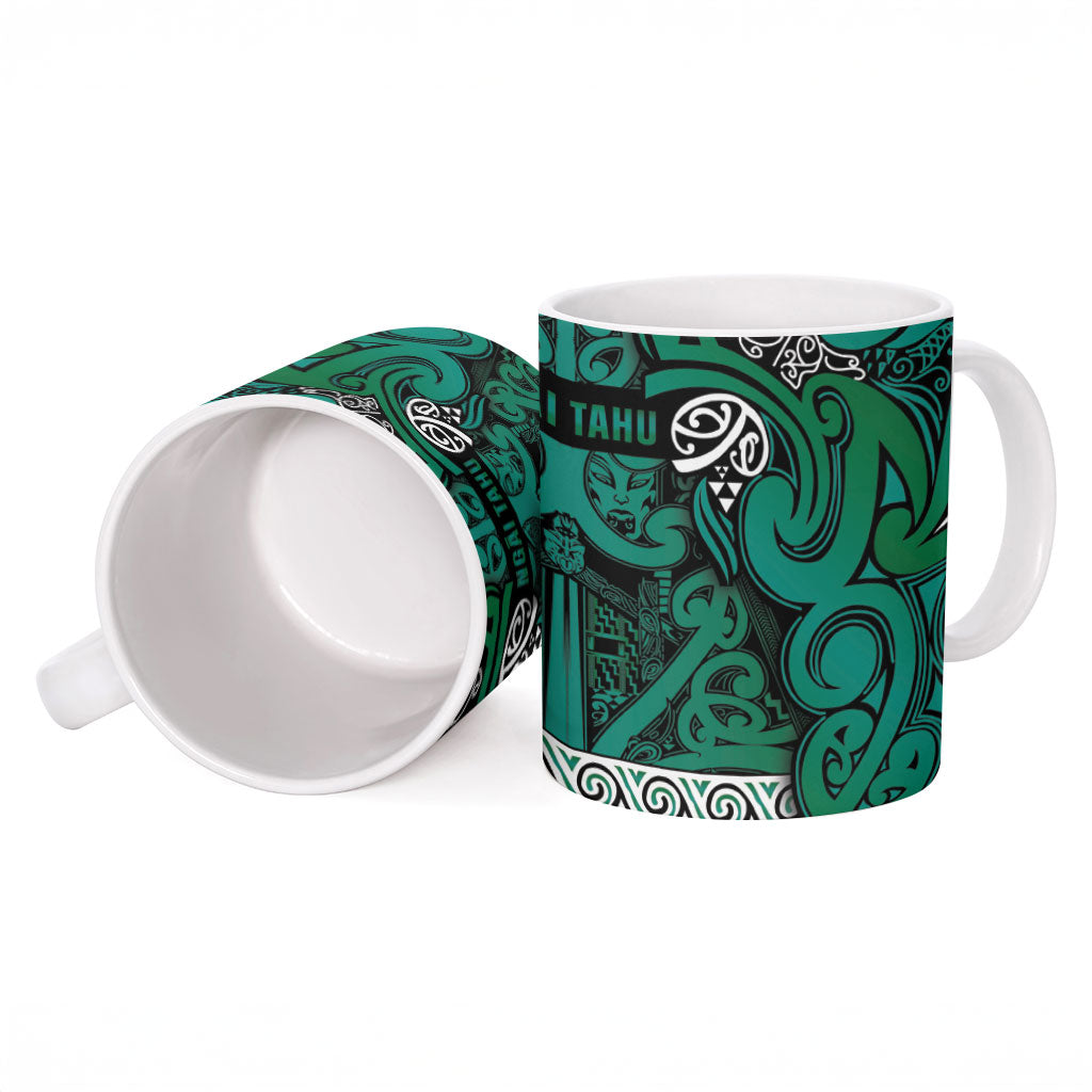 Aotearoa Iwi Ngai Tahu Ceramic Mug Maori Wharenui House Tribal Pattern