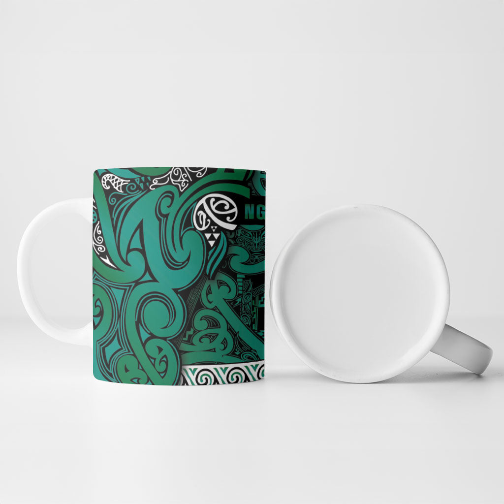 Aotearoa Iwi Ngai Tahu Ceramic Mug Maori Wharenui House Tribal Pattern
