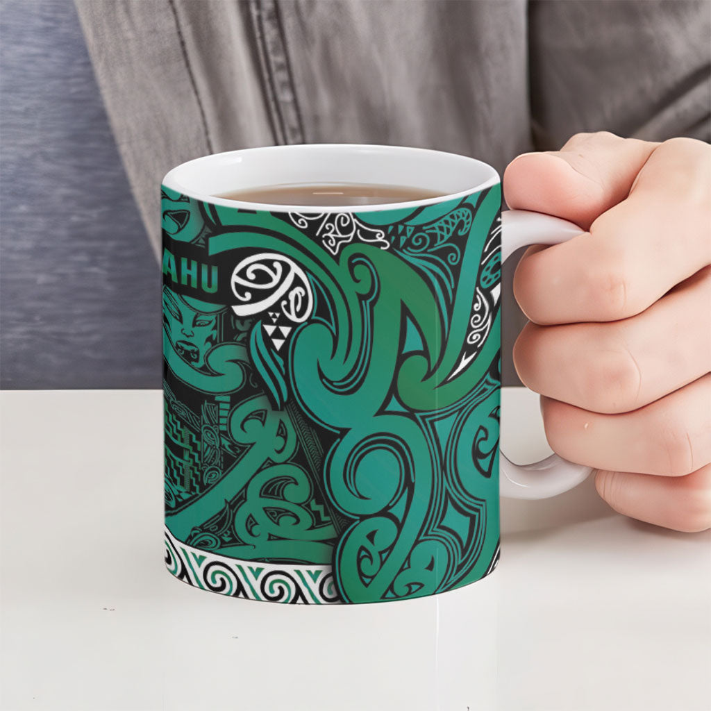 Aotearoa Iwi Ngai Tahu Ceramic Mug Maori Wharenui House Tribal Pattern
