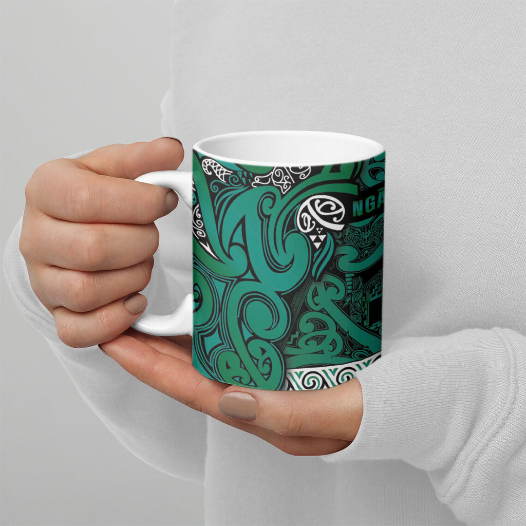 Aotearoa Iwi Ngai Tahu Ceramic Mug Maori Wharenui House Tribal Pattern