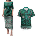 Aotearoa Iwi Ngai Tahu Couples Matching Puletasi and Hawaiian Shirt Maori Wharenui House Tribal Pattern