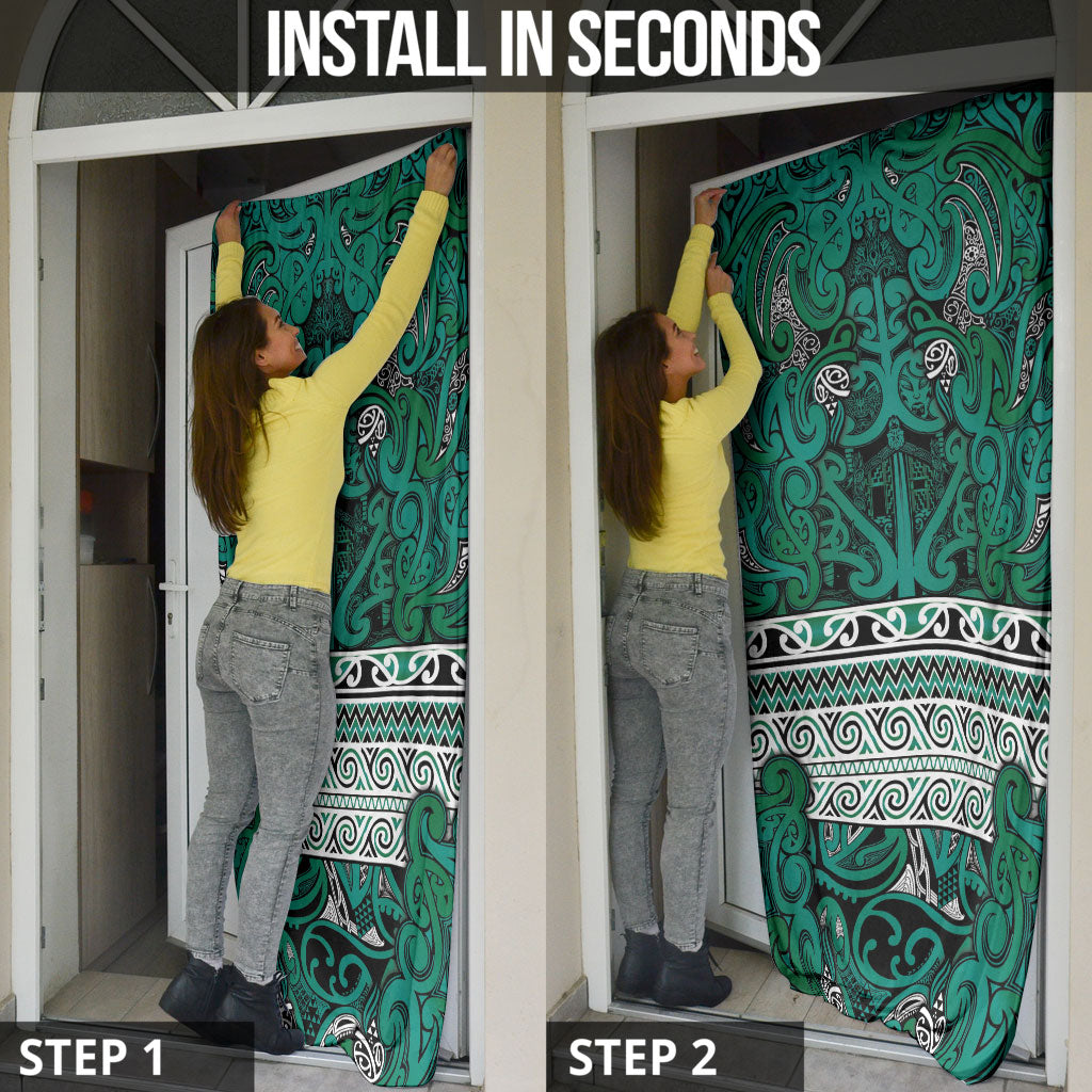 Aotearoa Iwi Ngai Tahu Door Cover Maori Wharenui House Tribal Pattern