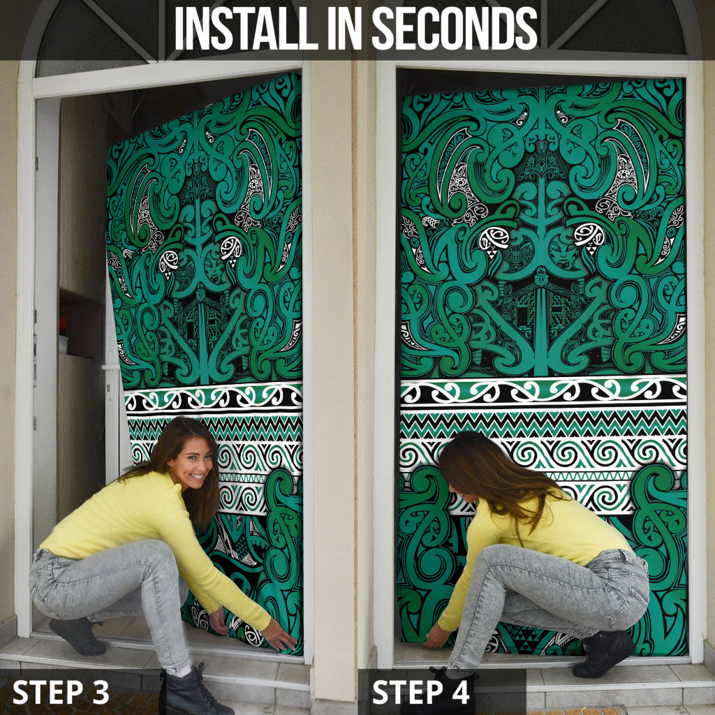 Aotearoa Iwi Ngai Tahu Door Cover Maori Wharenui House Tribal Pattern