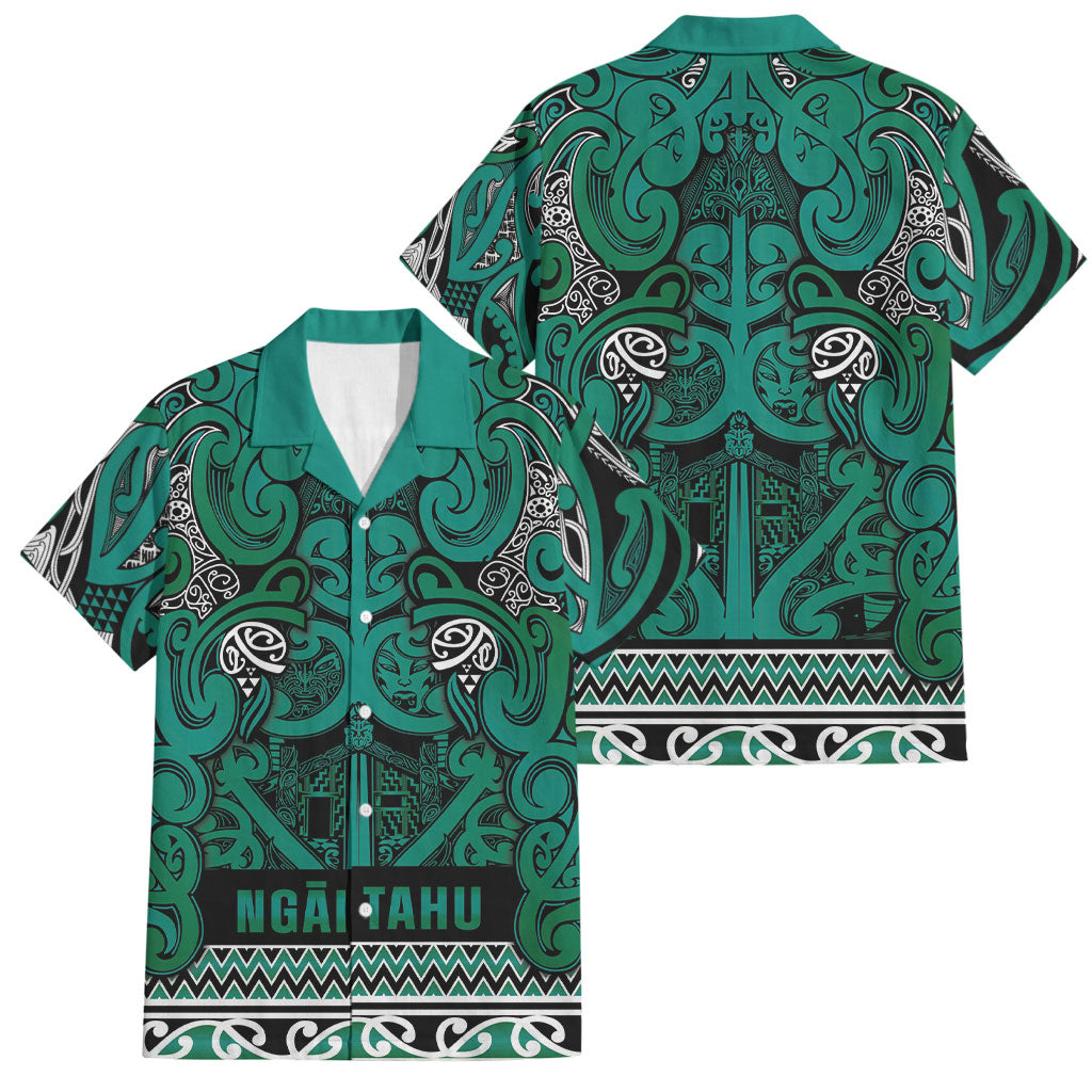 Aotearoa Iwi Ngai Tahu Family Matching Long Sleeve Bodycon Dress and Hawaiian Shirt Maori Wharenui House Tribal Pattern
