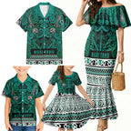 Aotearoa Iwi Ngai Tahu Family Matching Mermaid Dress and Hawaiian Shirt Maori Wharenui House Tribal Pattern