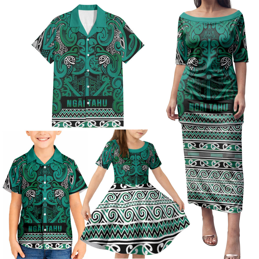 Aotearoa Iwi Ngai Tahu Family Matching Puletasi and Hawaiian Shirt Maori Wharenui House Tribal Pattern