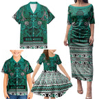 Aotearoa Iwi Ngai Tahu Family Matching Puletasi and Hawaiian Shirt Maori Wharenui House Tribal Pattern