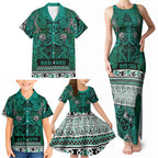 Aotearoa Iwi Ngai Tahu Family Matching Tank Maxi Dress and Hawaiian Shirt Maori Wharenui House Tribal Pattern
