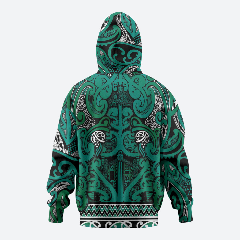 Aotearoa Iwi Ngai Tahu Hoodie Maori Wharenui House Tribal Pattern