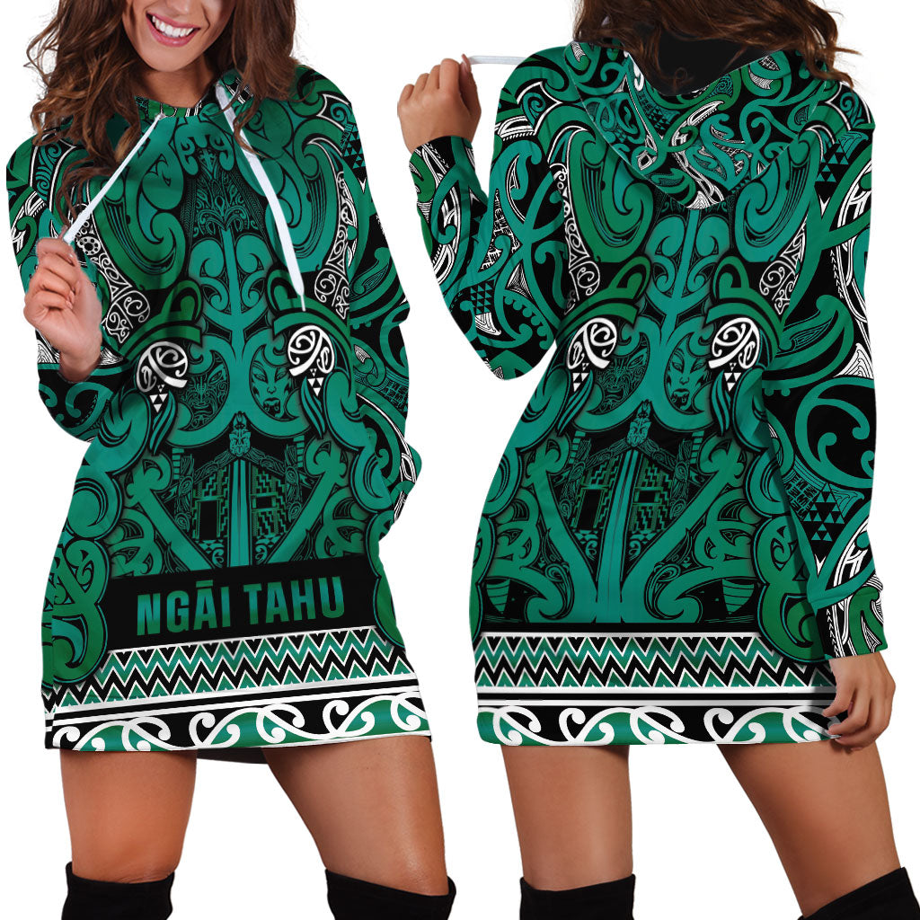 Aotearoa Iwi Ngai Tahu Hoodie Dress Maori Wharenui House Tribal Pattern
