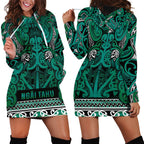 Aotearoa Iwi Ngai Tahu Hoodie Dress Maori Wharenui House Tribal Pattern