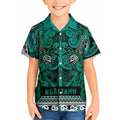 Aotearoa Iwi Ngai Tahu Kid Hawaiian Shirt Maori Wharenui House Tribal Pattern