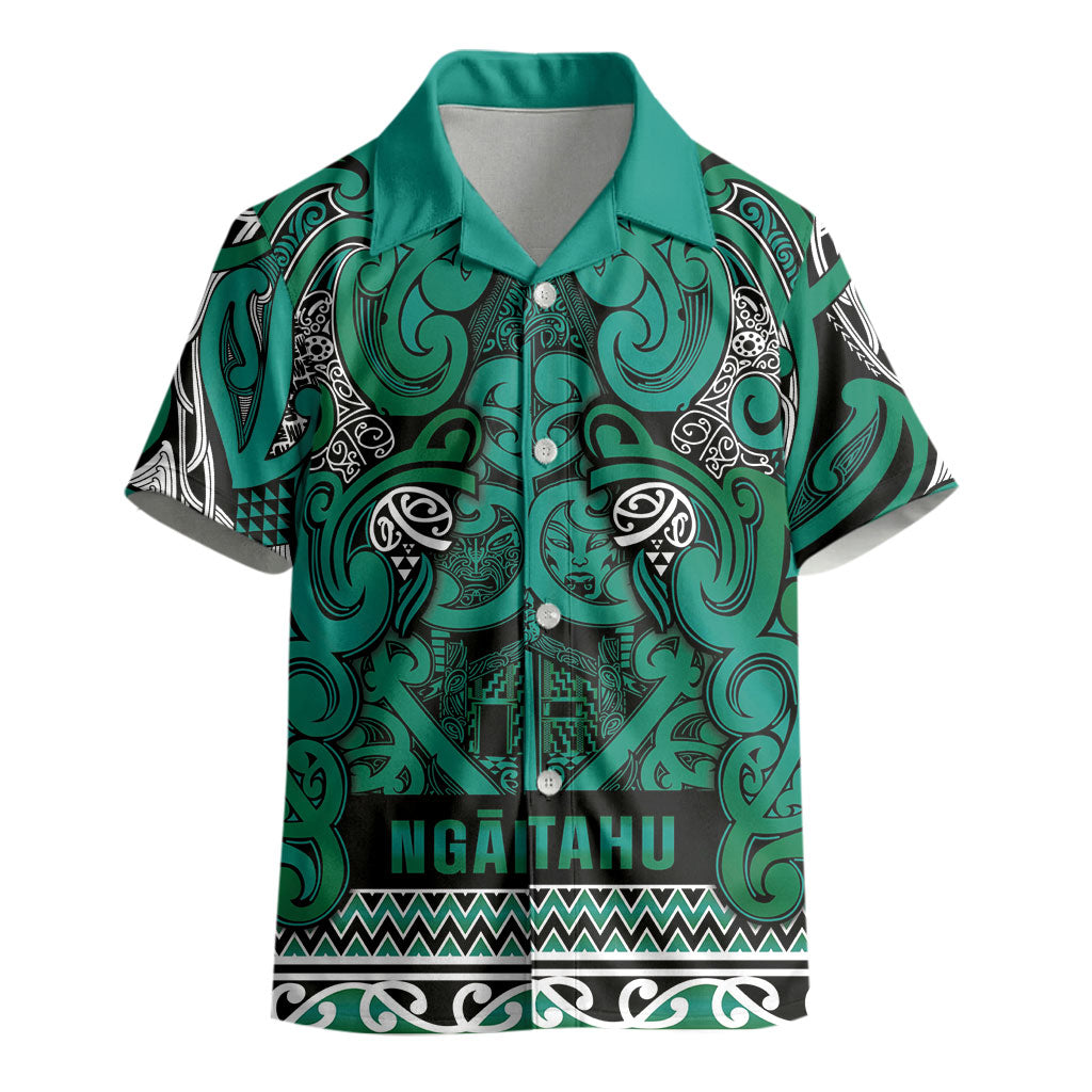 Aotearoa Iwi Ngai Tahu Kid Hawaiian Shirt Maori Wharenui House Tribal Pattern