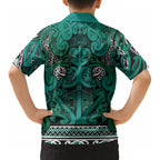 Aotearoa Iwi Ngai Tahu Kid Hawaiian Shirt Maori Wharenui House Tribal Pattern
