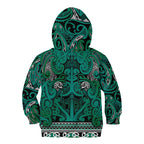Aotearoa Iwi Ngai Tahu Kid Hoodie Maori Wharenui House Tribal Pattern