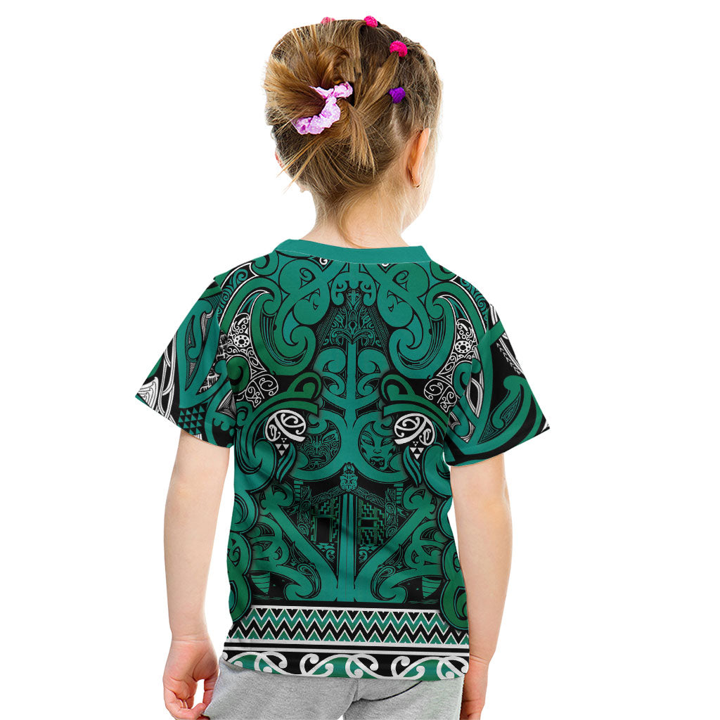 Aotearoa Iwi Ngai Tahu Kid T Shirt Maori Wharenui House Tribal Pattern