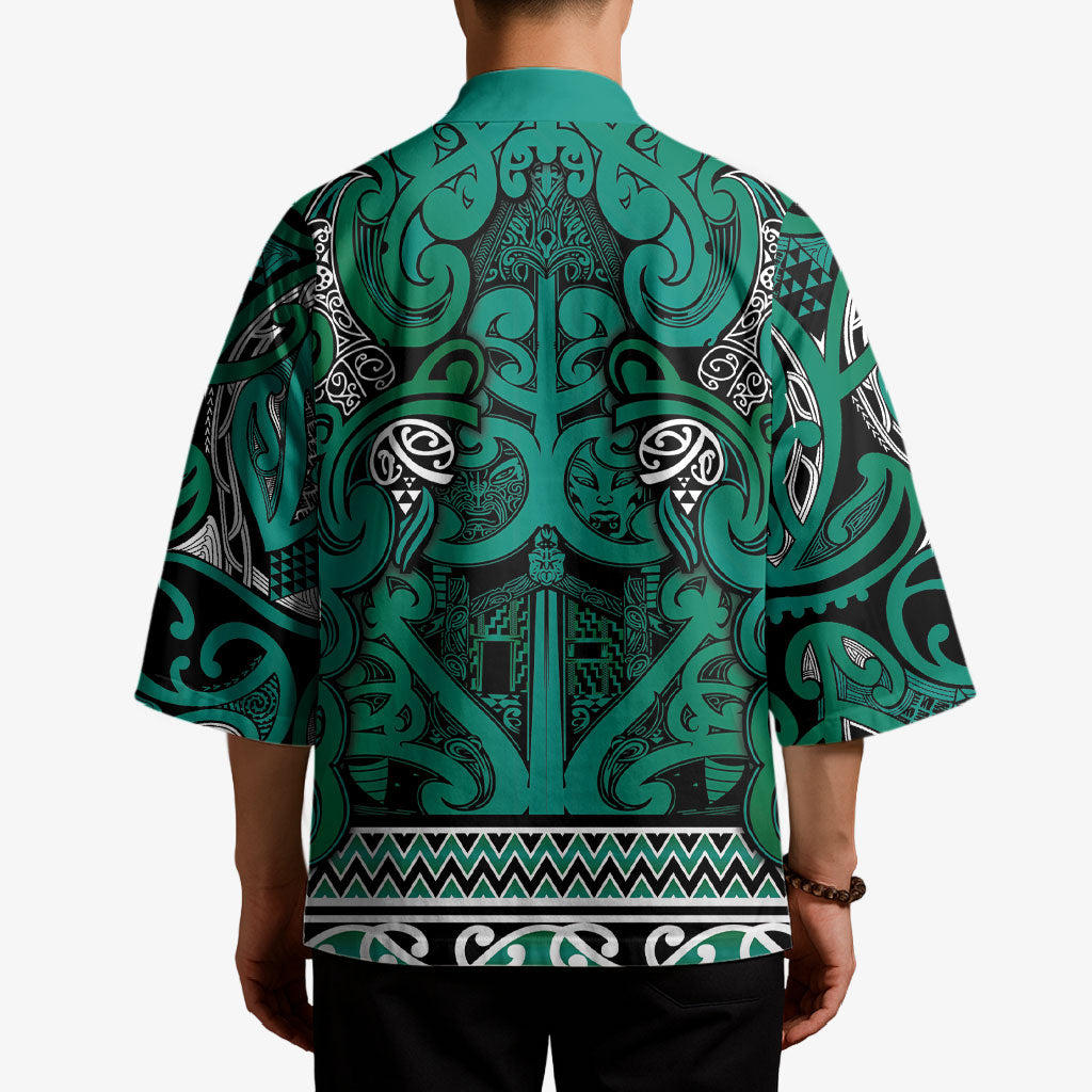 Aotearoa Iwi Ngai Tahu Kimono Maori Wharenui House Tribal Pattern
