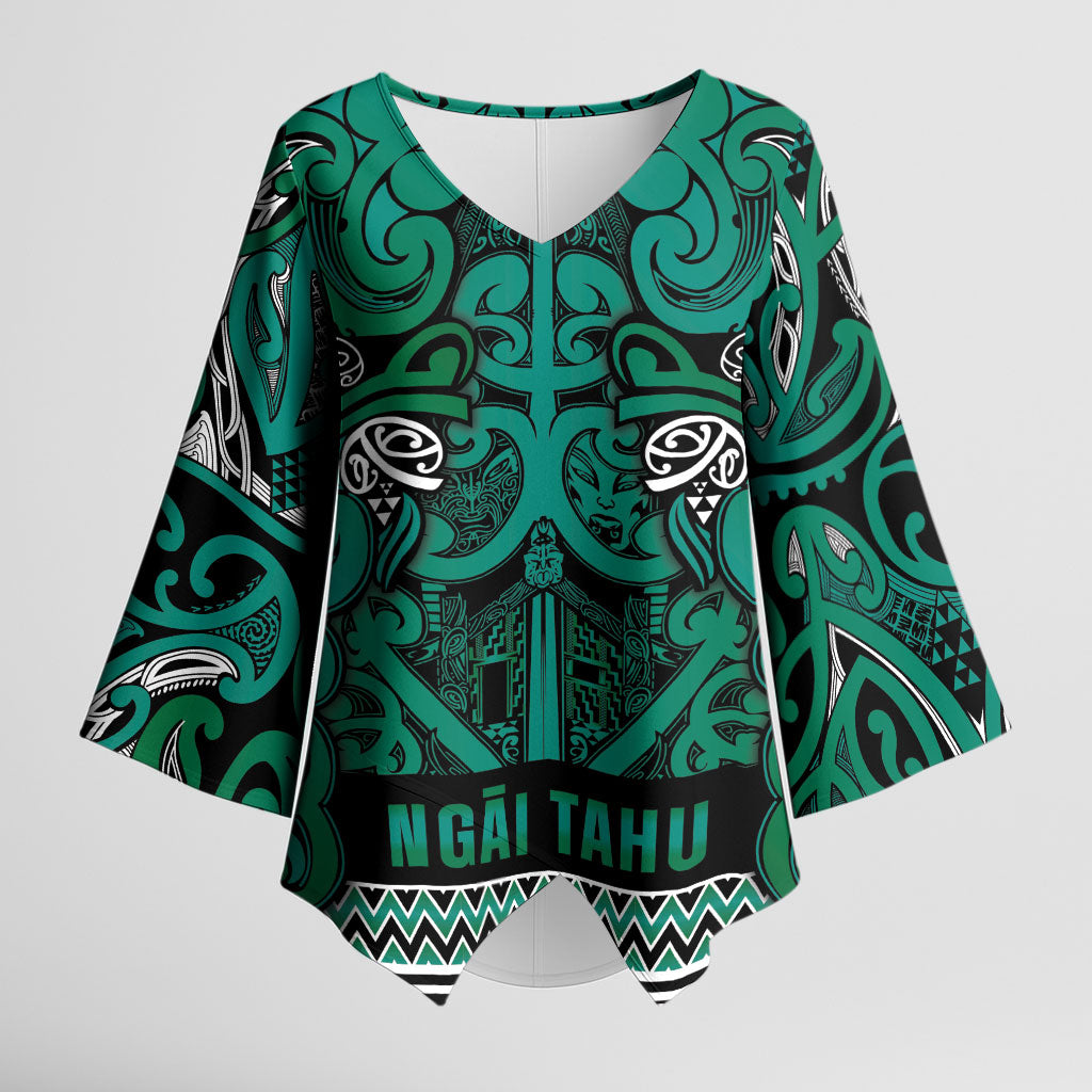 Aotearoa Iwi Ngai Tahu Kimono Sleeve Blouse Maori Wharenui House Tribal Pattern