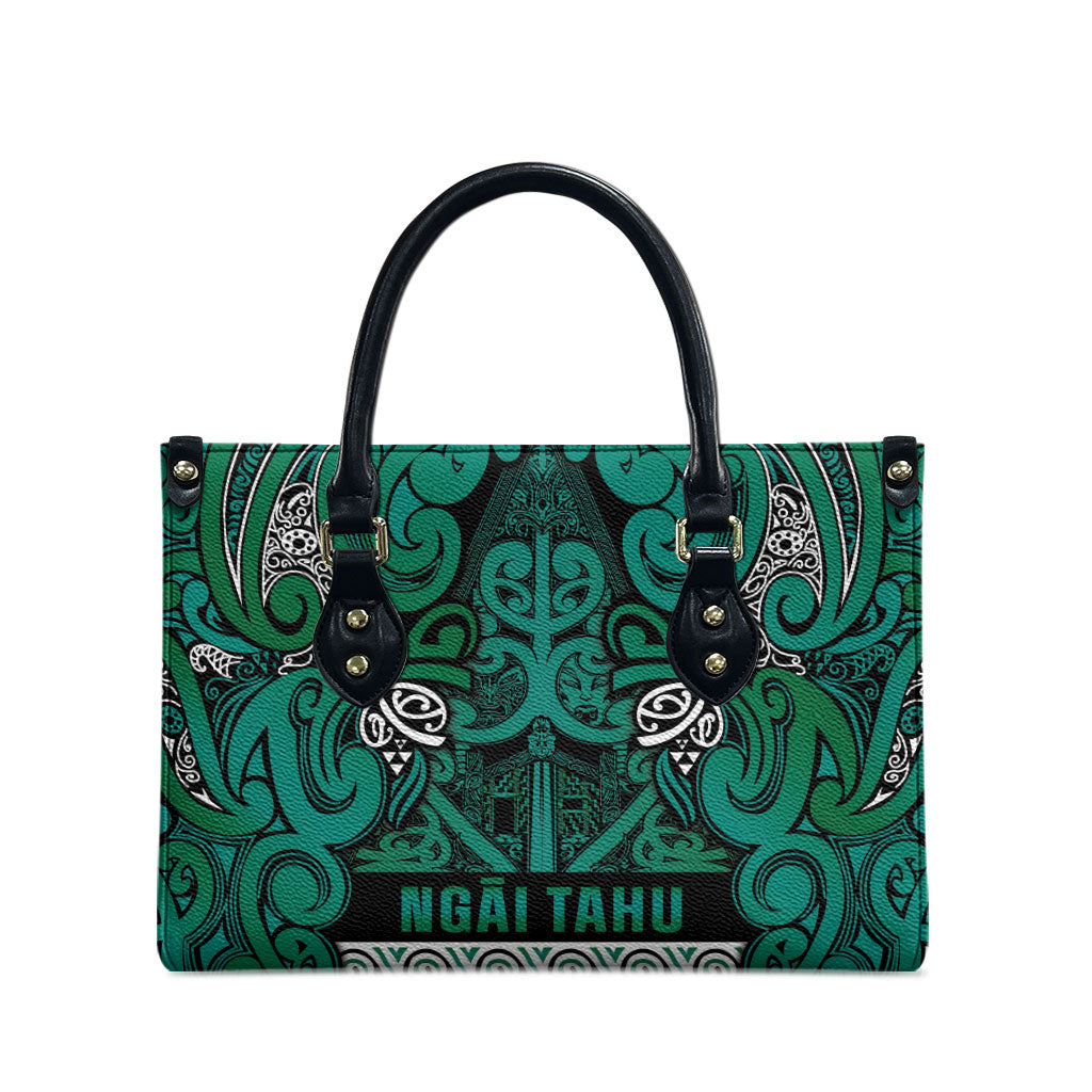 Aotearoa Iwi Ngai Tahu Leather Bag Maori Wharenui House Tribal Pattern