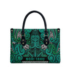 Aotearoa Iwi Ngai Tahu Leather Bag Maori Wharenui House Tribal Pattern
