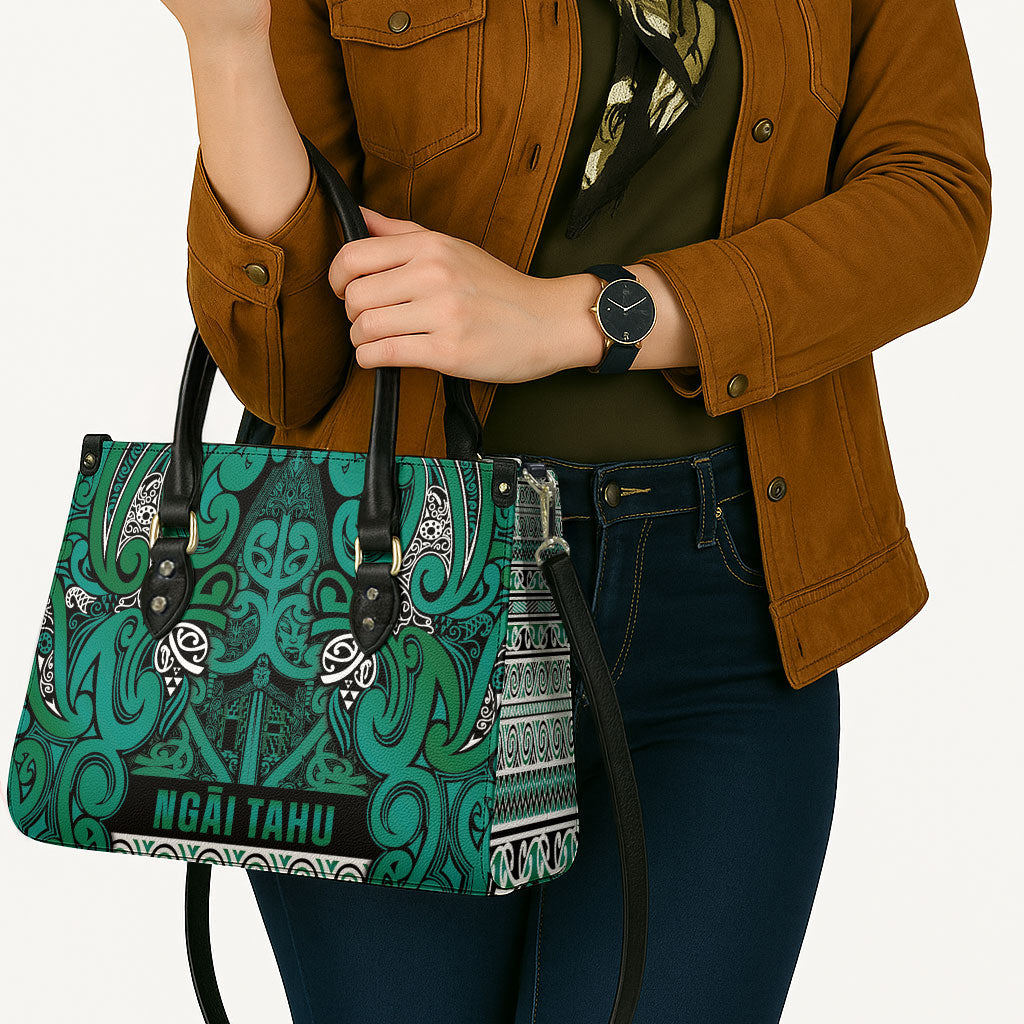 Aotearoa Iwi Ngai Tahu Leather Bag Maori Wharenui House Tribal Pattern