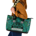 Aotearoa Iwi Ngai Tahu Leather Tote Bag Maori Wharenui House Tribal Pattern