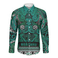 Aotearoa Iwi Ngai Tahu Long Sleeve Button Shirt Maori Wharenui House Tribal Pattern