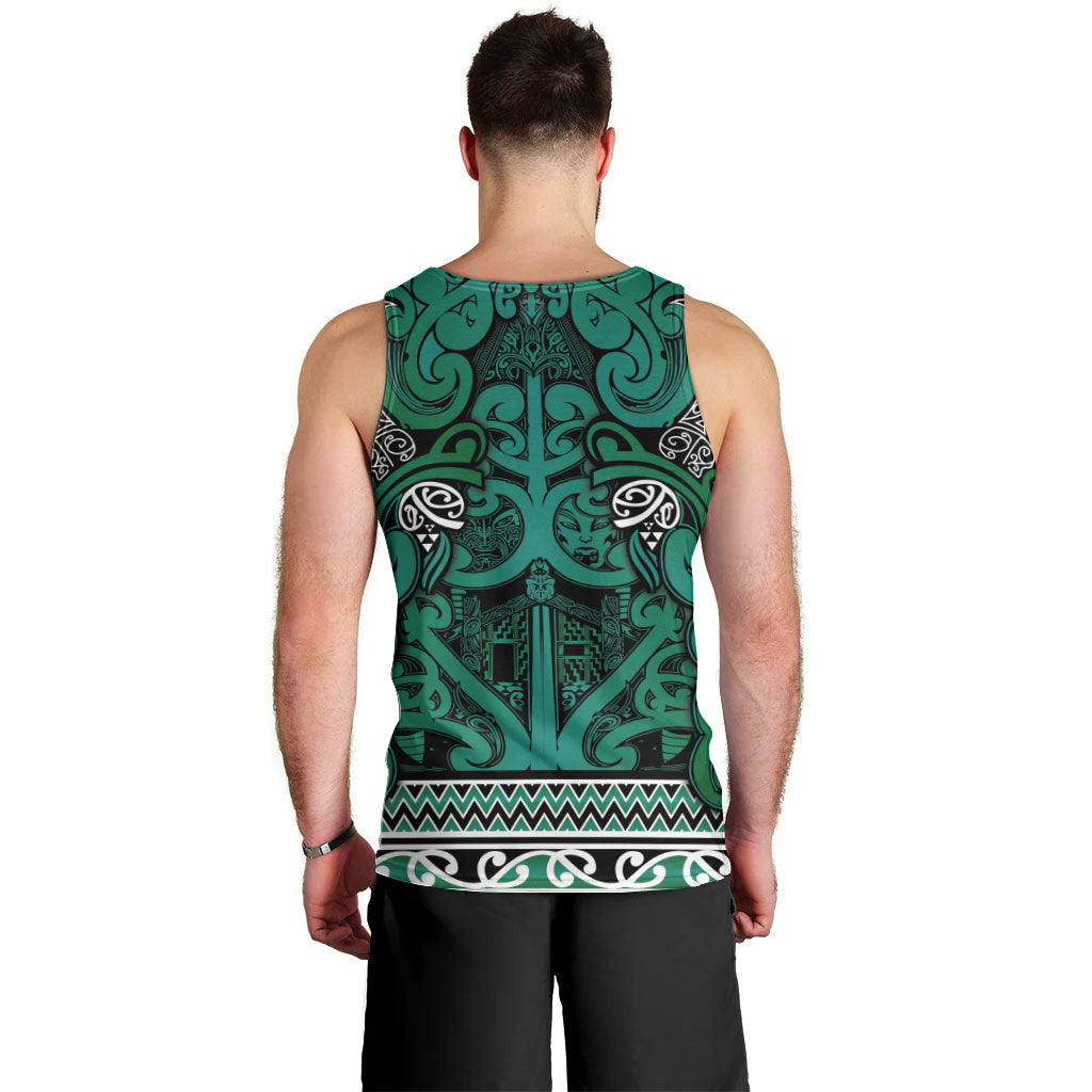 Aotearoa Iwi Ngai Tahu Men Tank Top Maori Wharenui House Tribal Pattern