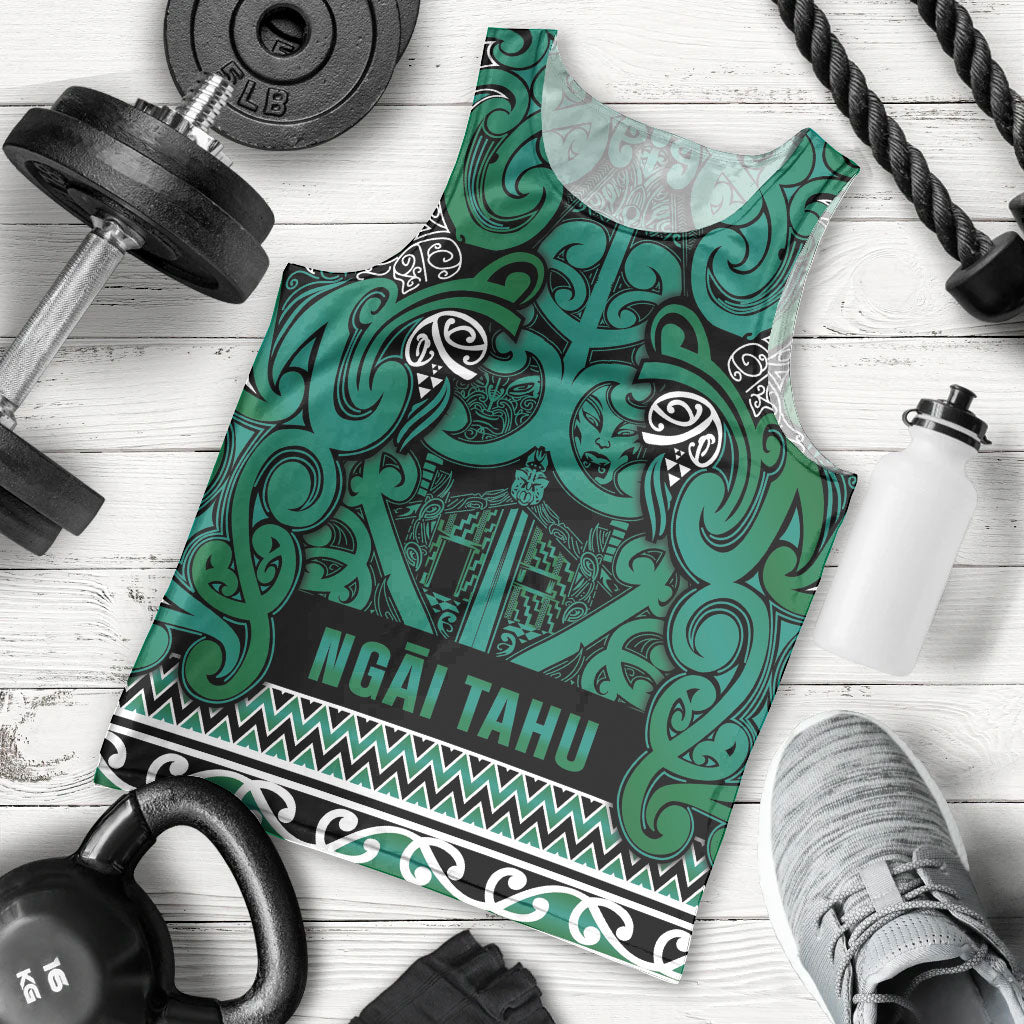 Aotearoa Iwi Ngai Tahu Men Tank Top Maori Wharenui House Tribal Pattern