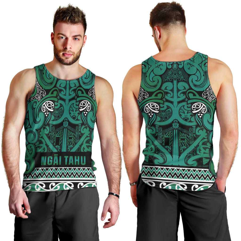 Aotearoa Iwi Ngai Tahu Men Tank Top Maori Wharenui House Tribal Pattern