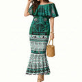 Aotearoa Iwi Ngai Tahu Mermaid Dress Maori Wharenui House Tribal Pattern