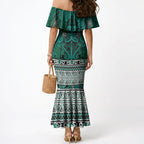 Aotearoa Iwi Ngai Tahu Mermaid Dress Maori Wharenui House Tribal Pattern