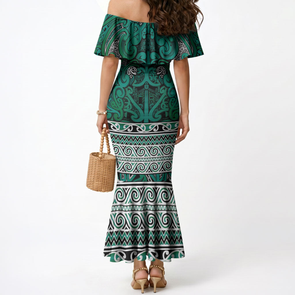 Aotearoa Iwi Ngai Tahu Mermaid Dress Maori Wharenui House Tribal Pattern