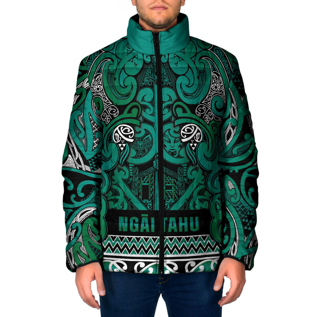 Aotearoa Iwi Ngai Tahu Padded Jacket Maori Wharenui House Tribal Pattern