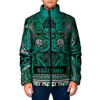 Aotearoa Iwi Ngai Tahu Padded Jacket Maori Wharenui House Tribal Pattern