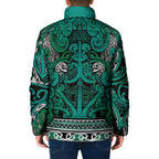 Aotearoa Iwi Ngai Tahu Padded Jacket Maori Wharenui House Tribal Pattern