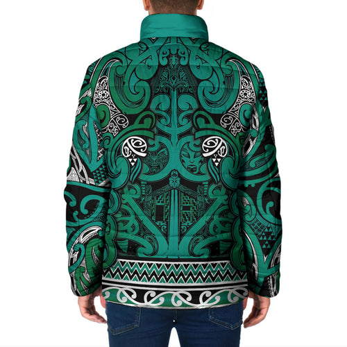 Aotearoa Iwi Ngai Tahu Padded Jacket Maori Wharenui House Tribal Pattern